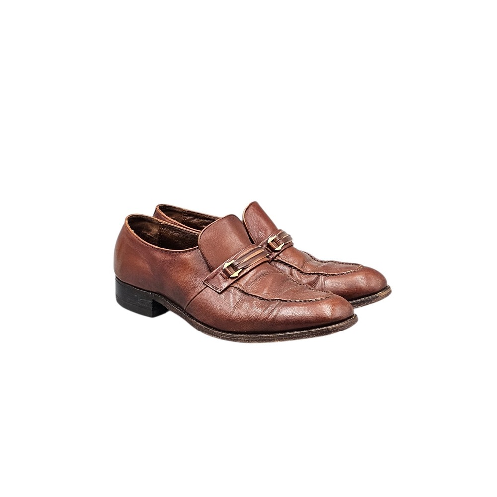 Florsheim Men's Size 9.5 D USA VTG Brown Leather Horsebit Dress Loafers Shoes